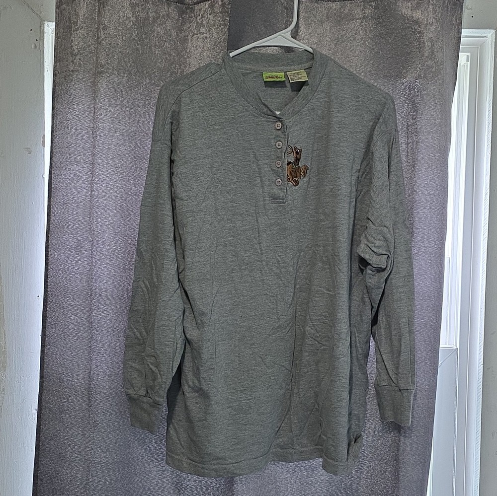 VTG Y2K Scooby Doo Cartoon Network long sleeve patch shirt XL (18/20) Gray