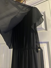 Vintage Lorac Original Black Layered Flowy Dress Size 14 1/2 Polyester