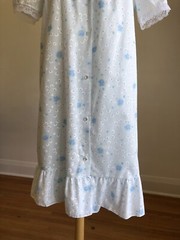 STUNNING NWOT VTG STARDUST Blue Floral White Lace 2pc Nightgown Robe Set SZ S