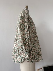 Mid Century Handcrafted Floral Cotton Smock Top Artist Workwear Folk Prairie OS