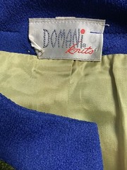 Vintage 60s Domani Knits Striped Velvet Vest Dress with Chain Size Medium MTM