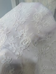 Scott McClintock White Lace Bridal Gown Small Bib Style 90s Wedding Dress Stain