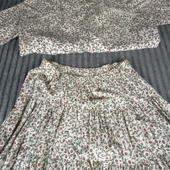Vintage Willowbend Prairie Dress Set Womens XL Floral Calico Shirt Tiered Skirt
