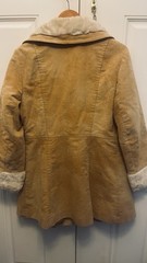 Vintage Heeksuede Double Breasted Faux Suede&Fur Women’s BeigeCoat Sz M, Holland