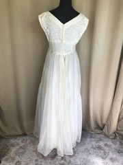 Vintage 60’s ivory ball gown made of lace, chiffon and double layers of lining