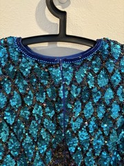 Vintage Oleg Cassini Beaded Sequin Elegant Silk Top Women’s Size Small EUC 80’s