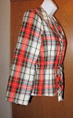 Vtg 70s JCPenney Fashions Womens Small plaid checkered long sleeve shirt
