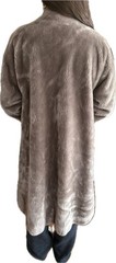 Vtg 60s Coat Swing Plush Jacket Old Hollywood Borgana Faux Fur Taupe Brown S M
