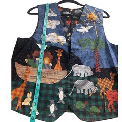 Vtg Womens Vest Noah’s Ark Handmade Christian Sunday School Teacher Bible Religi