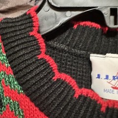JJ Poole Ugly Christmas Sweater Size M Glitter Stocking Ornaments Vtg 1980s NEW