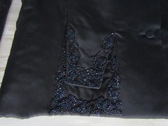 Vintage Hattie Carnegie Black Satin Beaded Evening Suit Jacket Size Small?