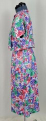 Vintage Dress in White/Red/Green/Blue/Purple Florals Size A2 (S?)