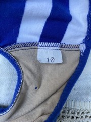 vintage pin up gabar nautical bikini swimsuit blue and white stripe