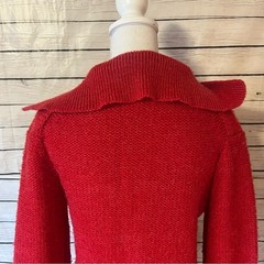 Mistral Vintage Women’s Chunky Knit Large Sweater in Red