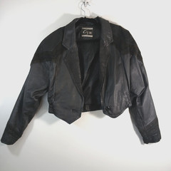 Leather Jacket Global Identity G-III Embossed Suede Accents Shoulder Pads
