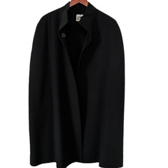Max Studio Black Wool Cape 1990s Unused
