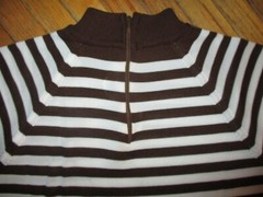 vtg WOMENS POLYESTER K-MART SHIRT Top Blouse 1960s 1970s Stripe Zip Neck Size 36