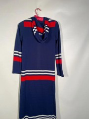 1960s/70s Mod Color Block Dress With O Ring Zipper And Hood Size XS/S