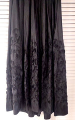VTG Patra 14P Black Taffeta Skirt Jersey Top A-Line Long 55″ Dress Removable Pin