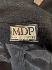 VTG Mario del Pinto (MDP) Black Lined Winter Coat Zip USA Wool Blend Sz Medium M