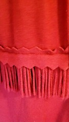 Vintage Donna Ricco Brick Red Fringe Trim Sweater Dress Vest Boho 18 Plus