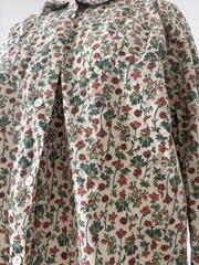 Mid Century Handcrafted Floral Cotton Smock Top Artist Workwear Folk Prairie OS