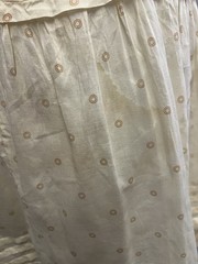 1900 Antique Yellow Cotton Circular Print Day Skirt
