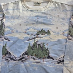 Vtg Northern Reflections Sweatshirt XL Grandmacore Cottagecore Nature Flaws