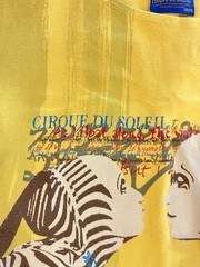 Vintage Cirque Du Soleil O Zebra Graphic Tank Top XXL Yellow Avant Garde Art Tee