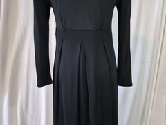 Vintage Max Mara Womens Black Faux Wrap V-Neck Silk Blend Dress IT 42 US 6
