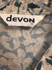 Devon Vtg 70s Polyester Top Size M Floral Blouse Collared Long Sleeves Button Up