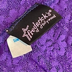 Vintage 1970s Frederick’s of Hollywood Purple Lace Lingerie Bodysuit Size Large