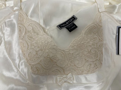 Halston Polyester White (Pearl) Lace Lingerie Nightgown XL Sleeveless With Tag