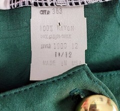 Vintage La Belle Green Button Down Dress w Gold Buttons Size 11/12