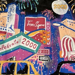 VTG Y2K Kolorway Upcycled Hand Painted New York City NYC 2000 Shirt NYE Denim