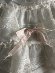 Vintage Her Majesty Off White Lace Trimmed Slip Petticoat Size 6