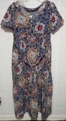 Vintage Hilo Hattie 2 Piece Dress Hawaiian Full Length All Over Print Pre-owned