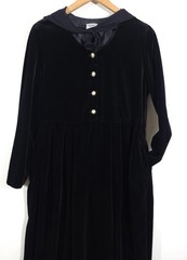 VTG Laura Ashley Black Velvet Midi Dress UK 14 US 12 / L Victorian Renaissance