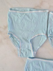 3 x NWOT vtg 100% nylon knit high waist briefs panties baby blue by TERI Lot
