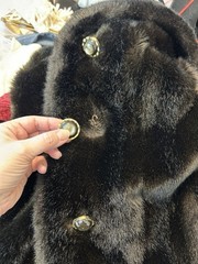 Vintage Urgo Paris Tissavel France 100% Acrylic M/L Faux Fur Coat FLAWS NO BELT