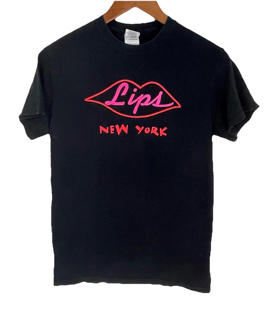 ViTG Y2K 90s Lips New York City Drag Queen Show West Village Black T-shirt XS/S