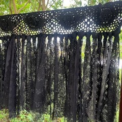 cafe Curtains 30 inch Length Goth Small Window 40″W x 30″L (Pack of 1) Black