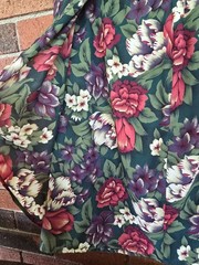 Vintage 80s Skirt Laura & Jayne Collection Midi Green Floral Cottage Core Size 6