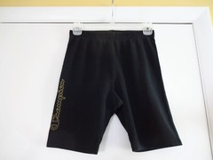 Vtg Womens CHAMPION BIKE SHORTS Large 12-14 Black Logo Signature Spandex Lycra