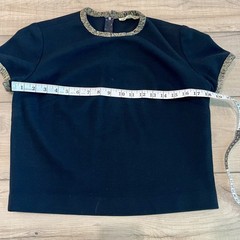 Vintage Imported Gold Black Wool Brocade Jacket And Sweater Grandmacore Size: M