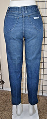 Vintage Jordache Jeans 26 x 26.5 80s Blue Light Blue Pin Stripes High Waist