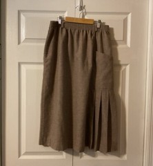 Bedford Fair Vintage Mid Length Skirt 15-16 Average Wool Blend Pleated USA