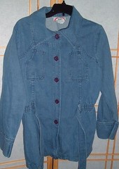 Vintage 70s denim jacket Mod Grunge retro K-Mart Made In Hong Kong 15-16 belted