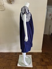 1970s San Antonino Oaxacan Huipil Dress Cotton Hand Embroidered Mexico S VTG