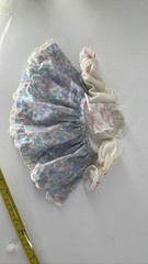 80s 90s Girls Babydoll Dress Floral Smocked Ruffle Lace Puff Sleeve Bow